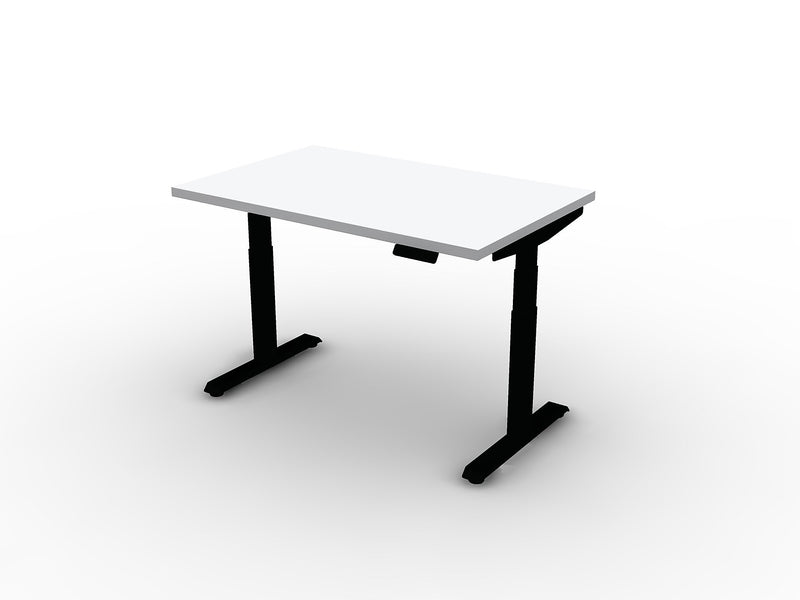 Allsteel Altitude 3-Stage A6 48"W x 24"D Height Adjustable Table Desk, Designer White (TABLE4824011_W3)