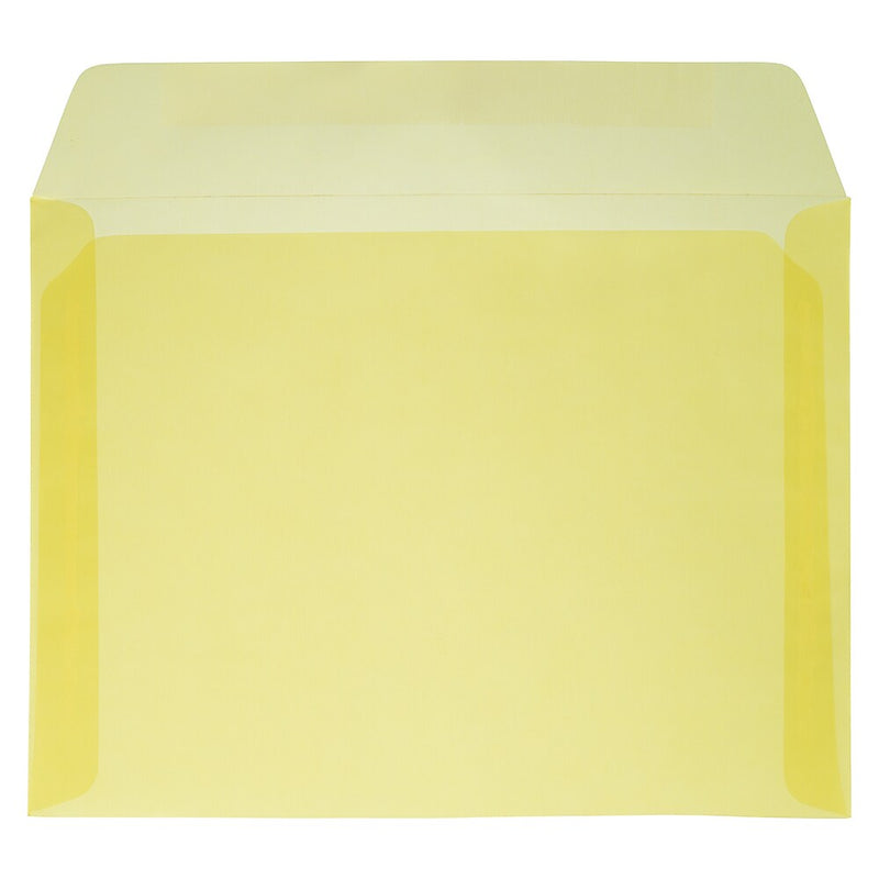JAM Paper 9 x 12 Booklet Translucent Vellum Envelopes, Primary Yellow, 25/Pack (1592184)