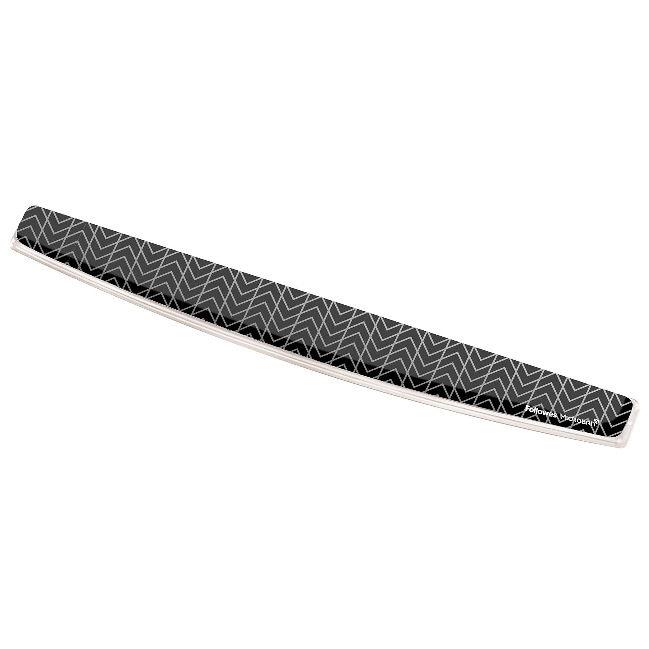 Fellowes Photo Microban Gel Keyboard Wrist Rest, Black Chevron (9550001)