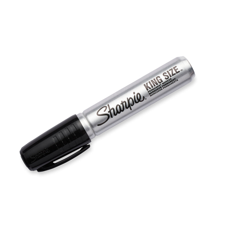 Sharpie King Size Tank Permanent Marker, Chisel Tip, Black, 12/Pack (15001A)