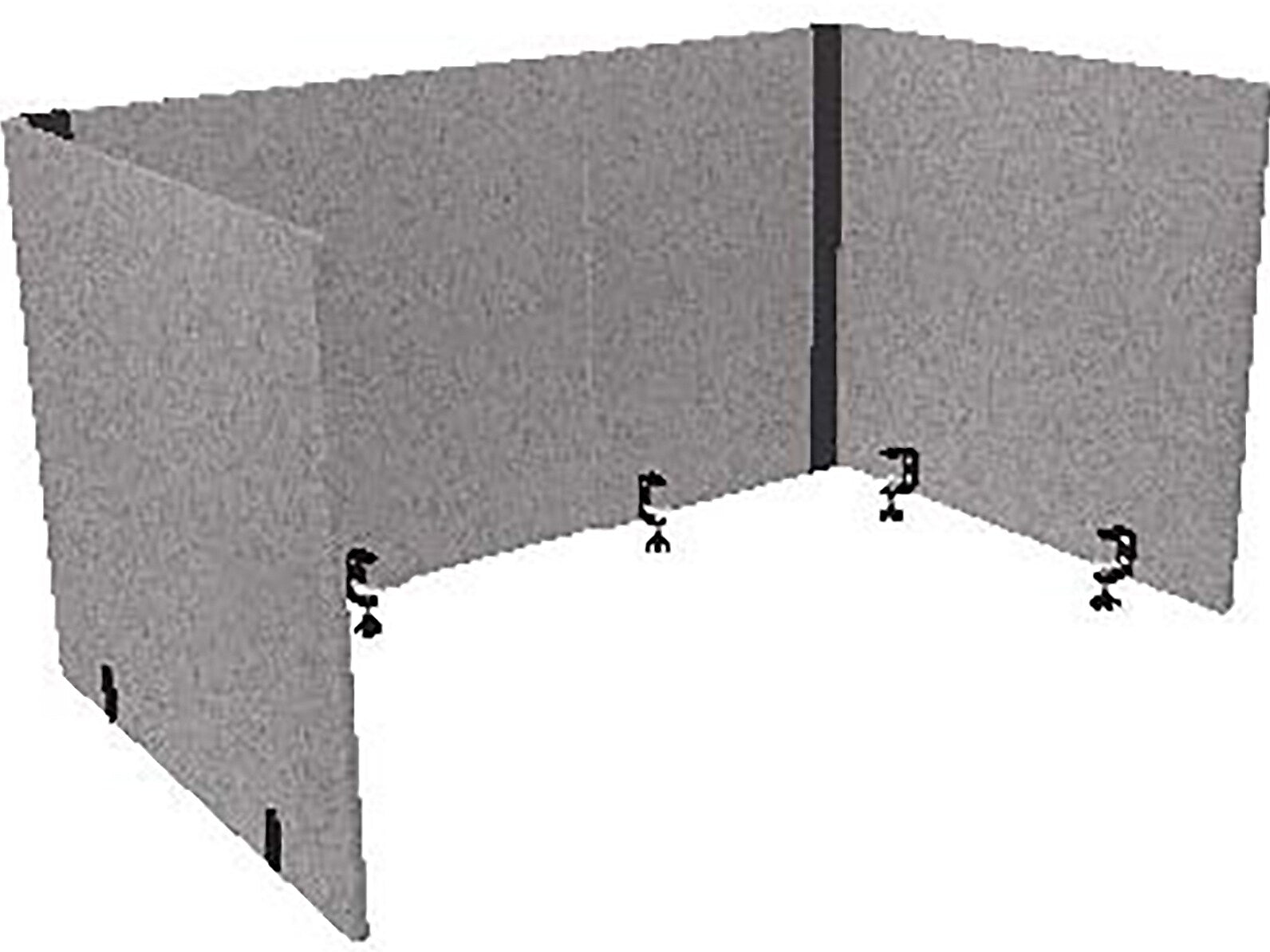 Lumeah Surface Mount Desktop Divider, 26.5"H x 78"W, Gray Polyester (LUAD48301G)