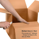 18" x 14" x 12" Multi-Depth Shipping Boxes, 32 ECT, 25/Bundle (MD181412)