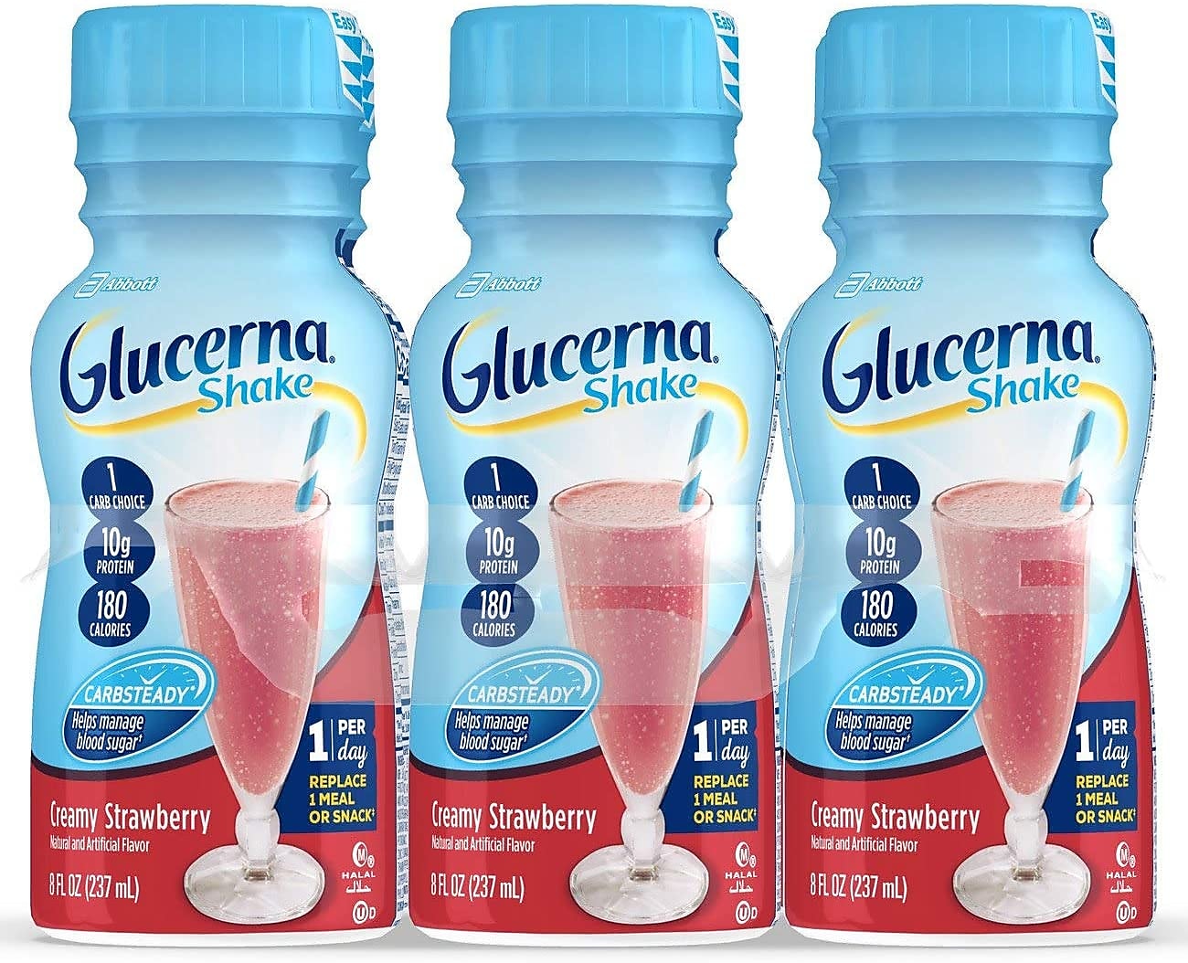 Ensure Glucerna Strawberries & Cream Nutritional Shake, 8 oz., 24/Pack (57807)