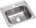 Elkay Dayton Stainless Steel 15" x 15" x 5-3/16", Single Bowl Top Mount Bar Sink, Satin (D115161)