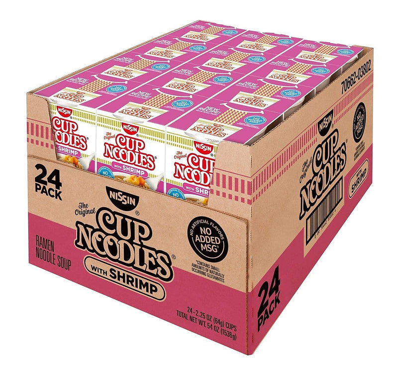 Nissin Cup Noodles with Shrimp, 2.25 oz., 24/Box (03802)