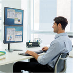 Fellowes Professional Series Freestanding Dual Stacking Monitor Arm, Up to 32" Monitor, Black (8044001)