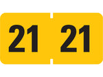 Smead ETYJ 2021 Color-Coded Year Label, 0.75” x 1.5", Black/Yellow, 500 Labels/Roll (68321)