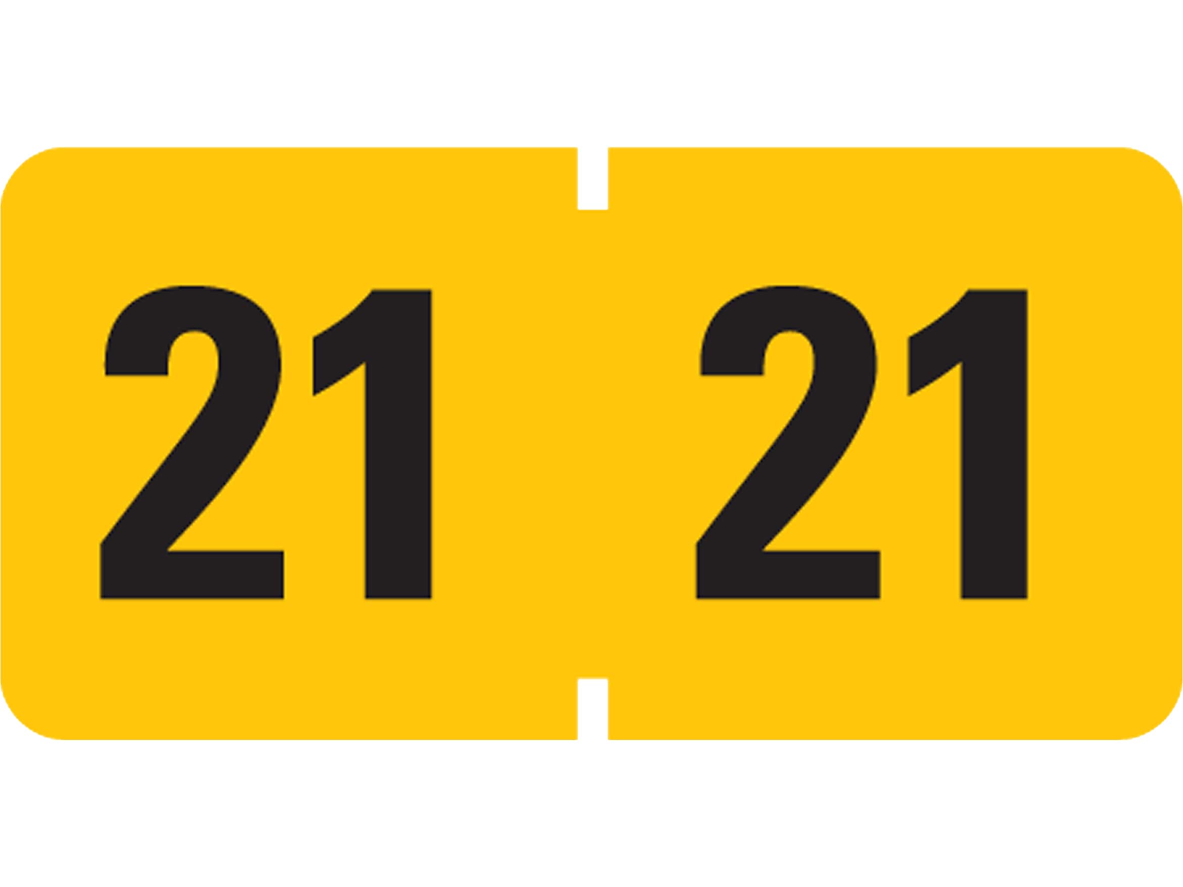Smead ETYJ 2021 Color-Coded Year Label, 0.75” x 1.5", Black/Yellow, 500 Labels/Roll (68321)