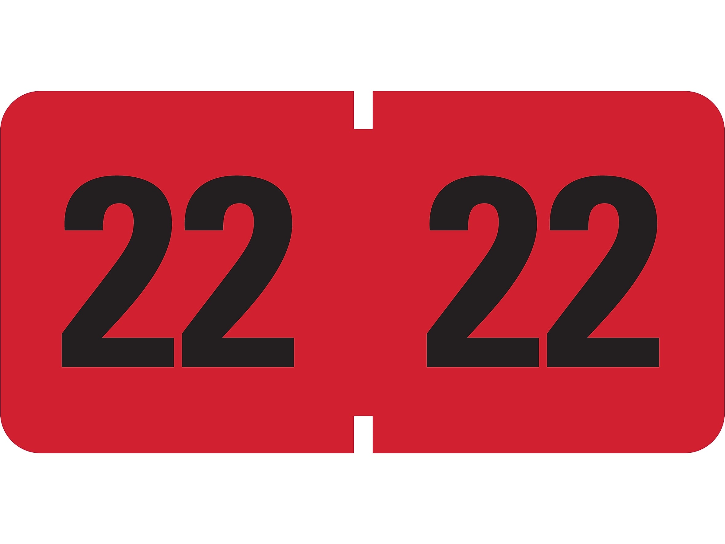 Smead TYJ "2022" Color-Coded Year Label, Black/Red, 500 Labels/Roll (68322)