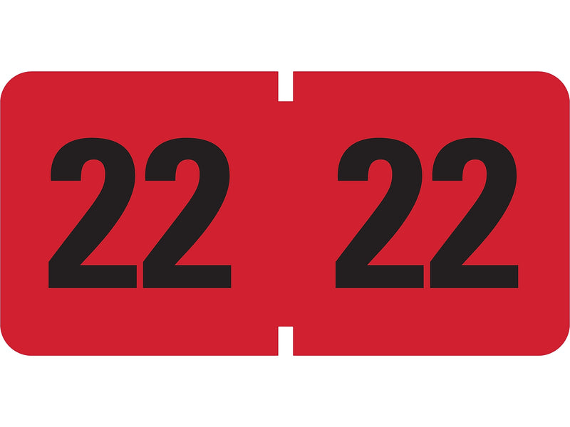 Smead TYJ "2022" Color-Coded Year Label, Black/Red, 500 Labels/Roll (68322)
