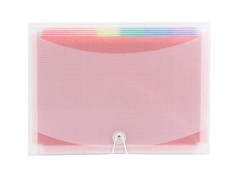 Smead ColorVue Plastic Accordion File, Letter Size, 13-Pocket, Clear/Rainbow (70723)