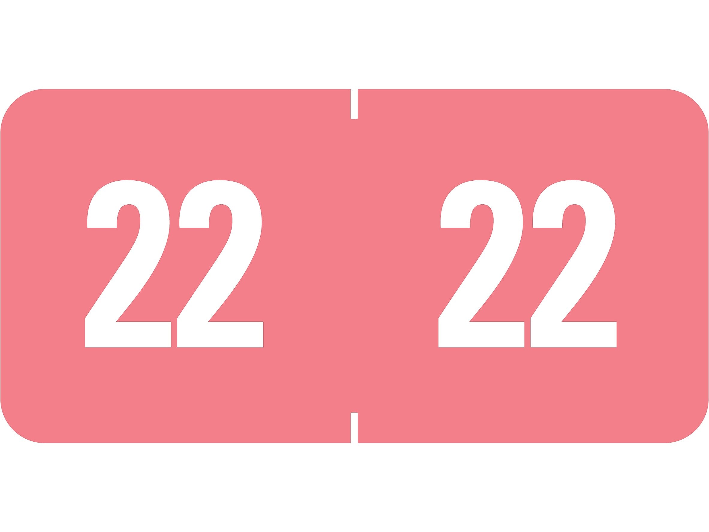 Smead ETS 2022 Color-Coded Year Label, 0.5” x 1", White/Pink, 25 Labels/Sheet, 10 Sheets/Pack, 250 Labels/Pack (67922)
