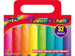 Cra-Z-Art Sidewalk Chalk, Assorted Colors, 32/Box (10817-6)