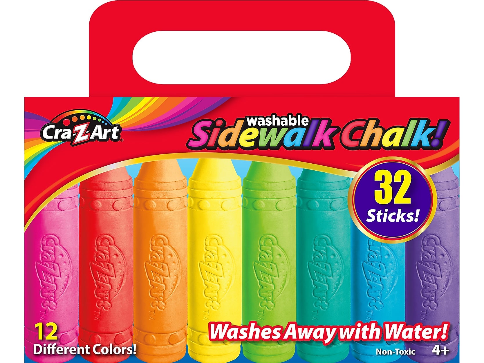 Cra-Z-Art Sidewalk Chalk, Assorted Colors, 32/Box (10817-6)