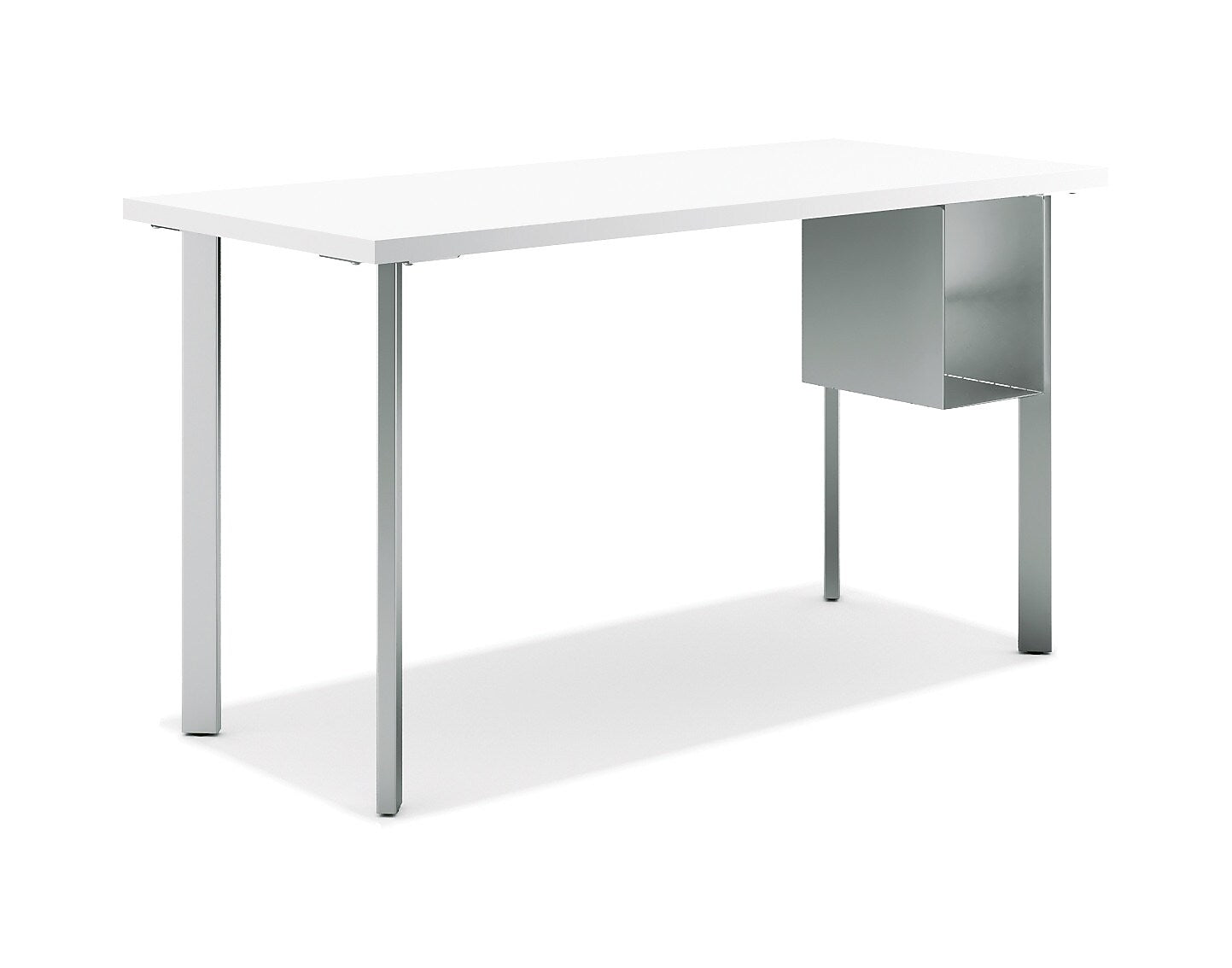 HON Coze 54"W Desk w/U-Storage, Designer White and Silver (RPL2454DWP6S)