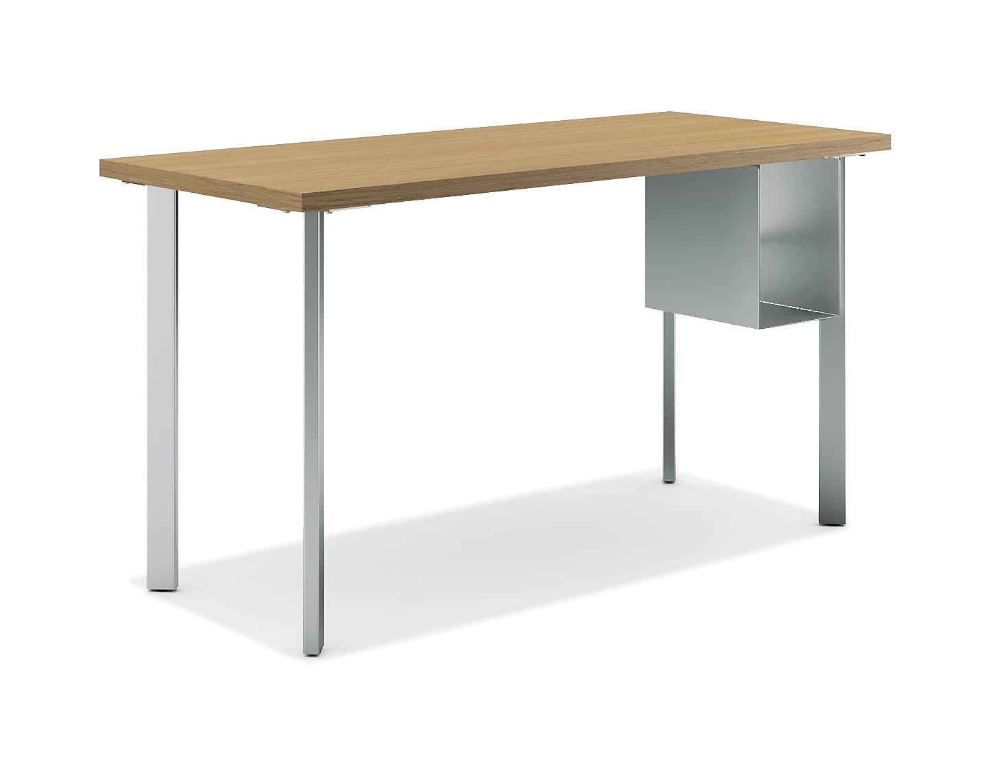 HON Coze 54"W Desk w/U-Storage, Natural Recon and Silver (HONRPL2454N1P6S)