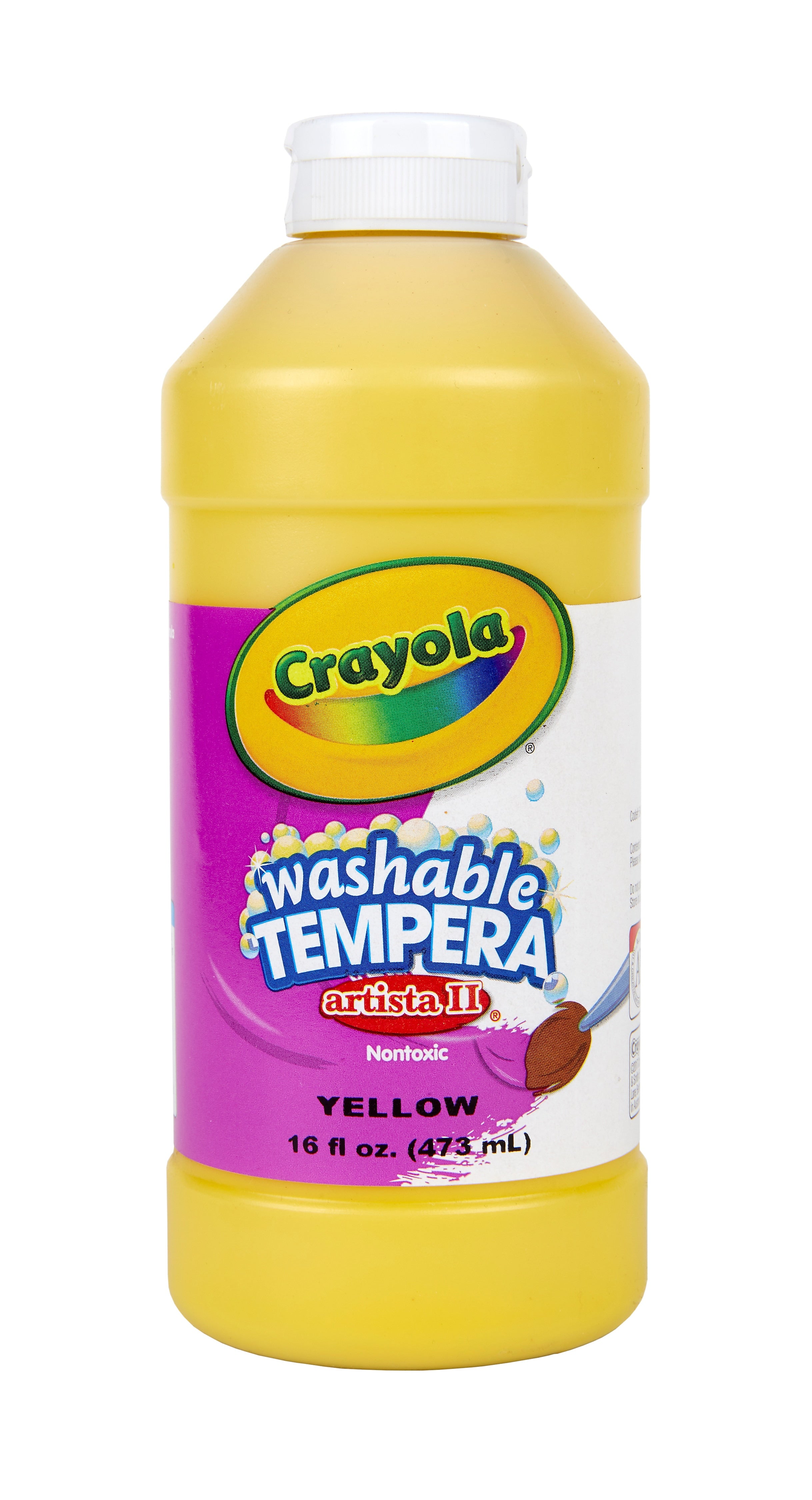 Crayola Artista II Washable Tempera Paint, Yellow, 16 oz. (54-3115-034)