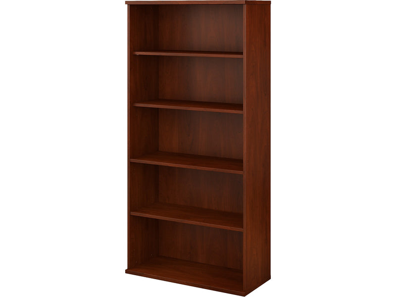 Bush Business Furniture Studio C 73"H 5-Shelf Bookcase with Adjustable Shelves, Hansen Cherry Laminated Wood (SCB136HC-Z)