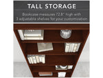 Bush Business Furniture Studio C 73"H 5-Shelf Bookcase with Adjustable Shelves, Hansen Cherry Laminated Wood (SCB136HC-Z)