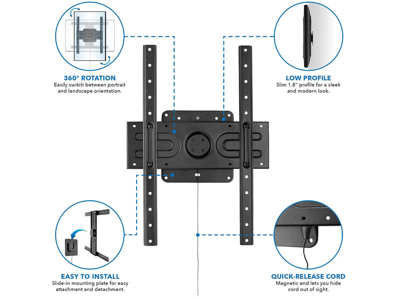 Mount-it! Articulating TV Wall Mount, Holds 37" to 80" Screens, Up to 110 Lbs. Max (MI-387)