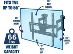 Mount-It! Full-Motion TV Mount, 66 Lbs. Max. (MI-4481)