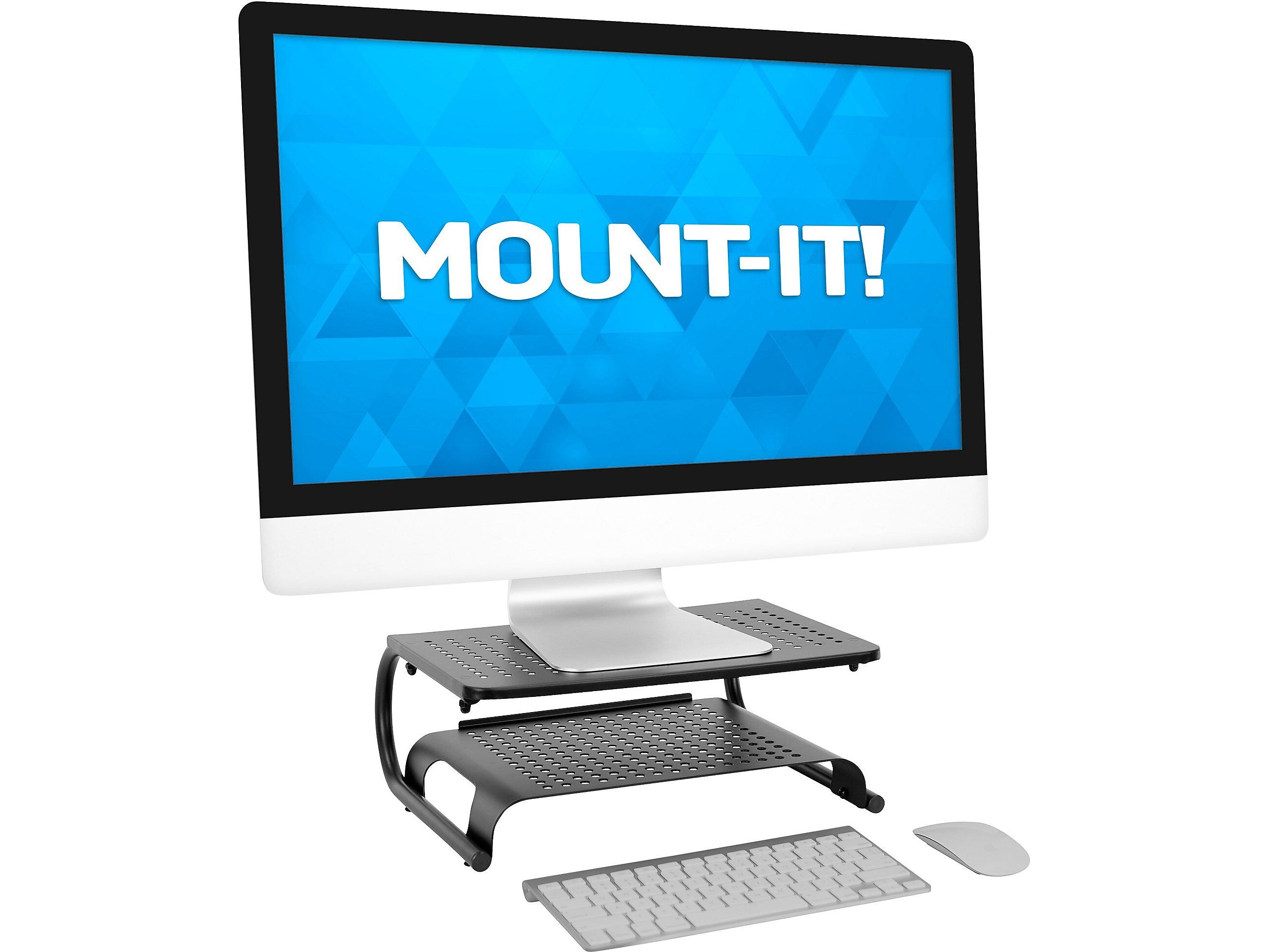 Mount-It! 2-Tier Monitor Stand, Up to 32", Black (MI-7361)