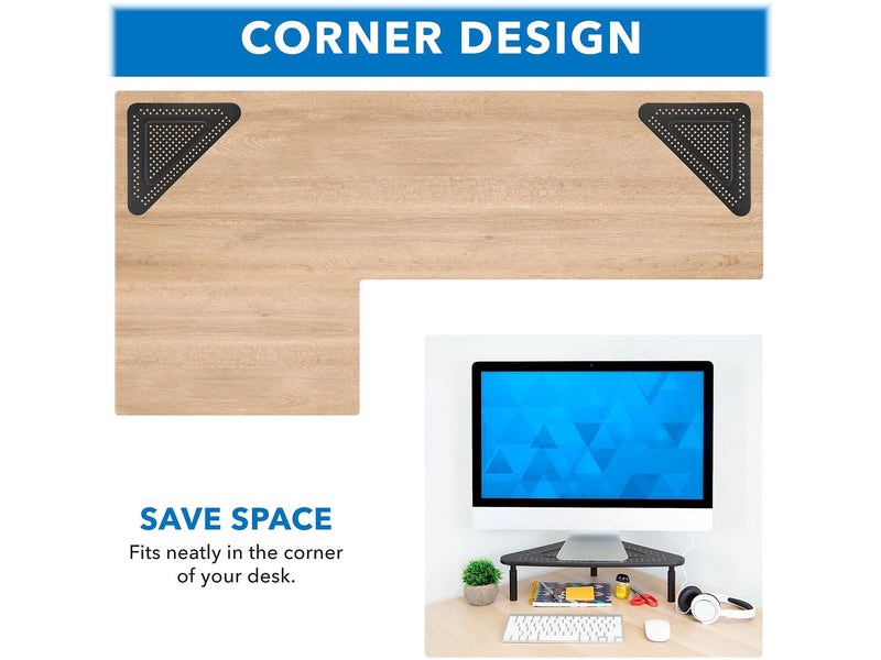Mount-It! Adjustable Corner Monitor Stand, Up to 32", Black (MI-7362)