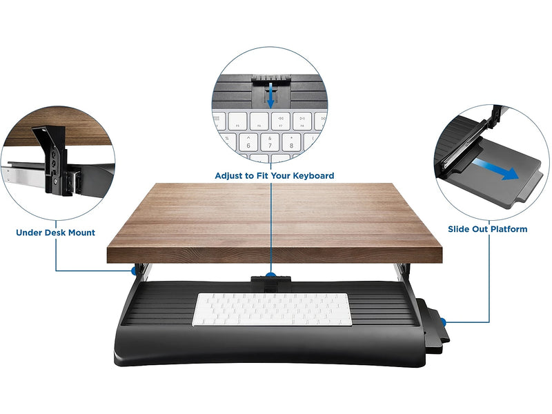 Mount-It! Adjustable Keyboard Shelf, Black (MI-7136)