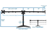 Mount-It! Adjustable Triple Monitor Stand, Up to 27", Black (MI-2789XL)