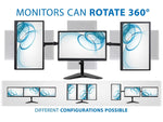 Mount-It! Adjustable Triple Monitor Stand, Up to 27", Black (MI-2789XL)