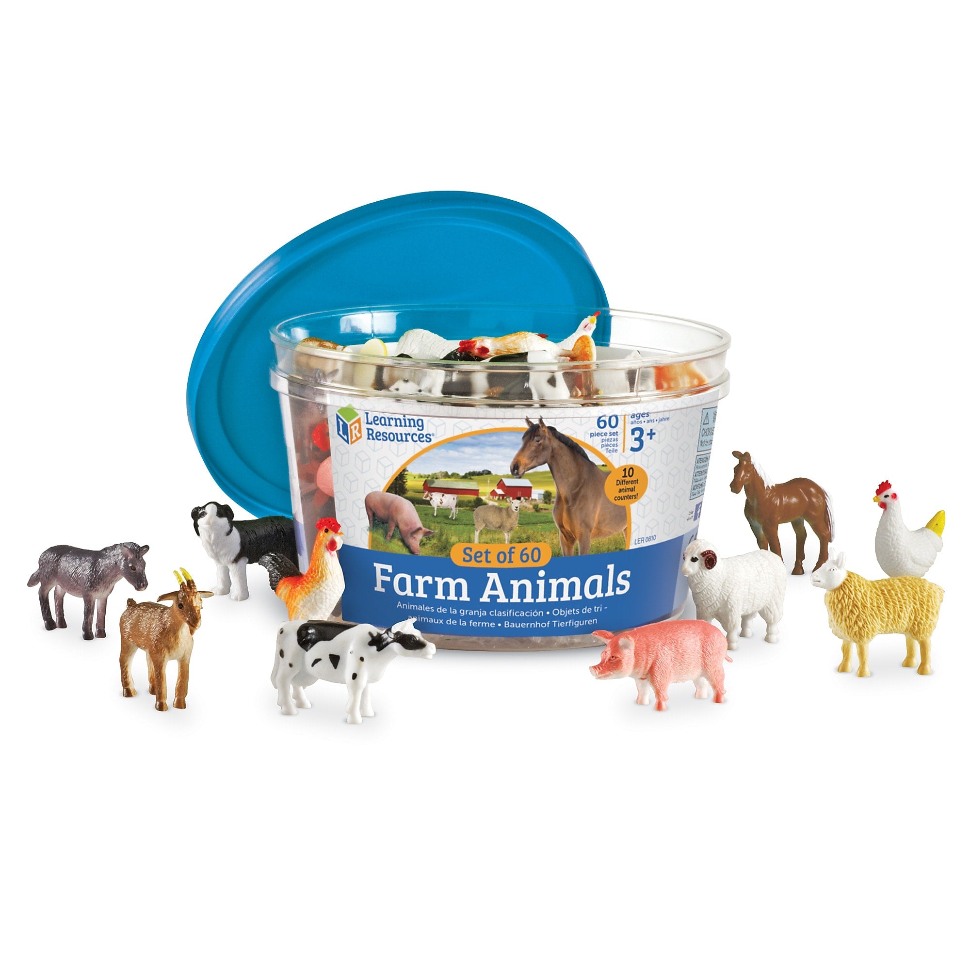 Learning Resources Farm Animal Counters, Set of 60 (LER0810)