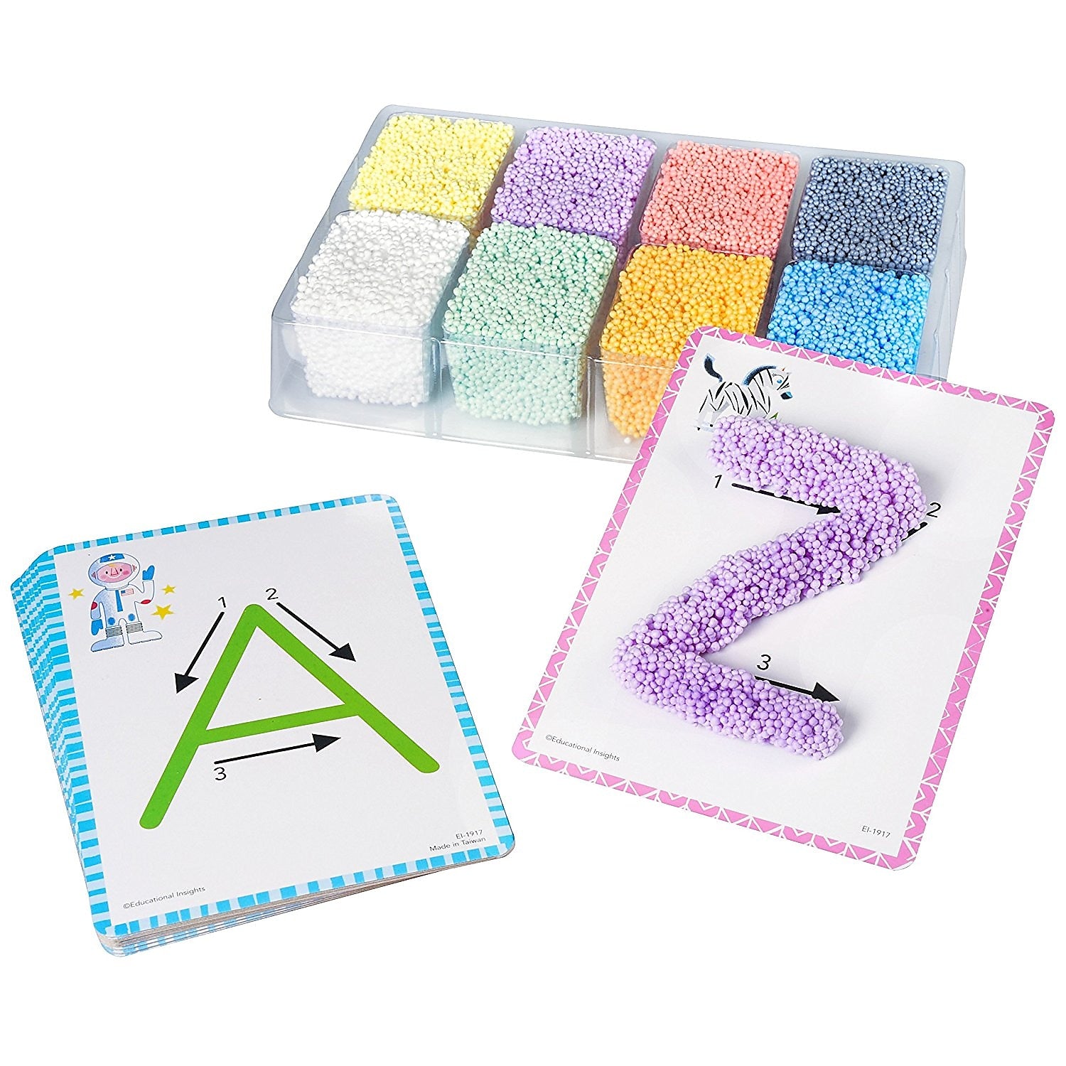 Educational Insights Playfoam Shape & Learn Alphabet Flash Card Set, Multicolored (1917)
