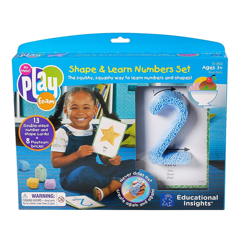 Educational Insights Playfoam Shape & Learn Numbers Flash Card Set, Multicolored (1918)