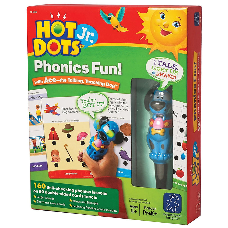 Educational Insights Hot Dots Jr. Phonics Fun Set with Interactive Pen, Ages 3+ (6107)