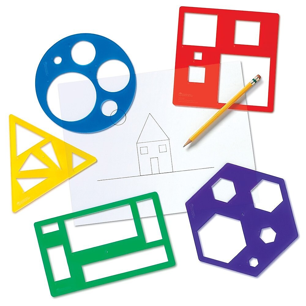 Learning Resources Primary Shapes Templates, Set of 5 (LER5440)