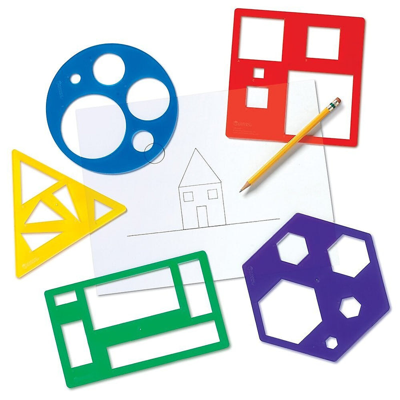 Learning Resources Primary Shapes Templates, Set of 5 (LER5440)