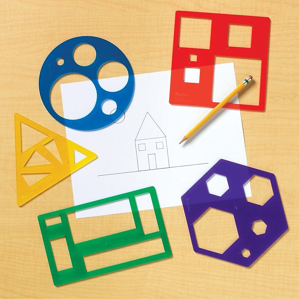 Learning Resources Primary Shapes Templates, Set of 5 (LER5440)