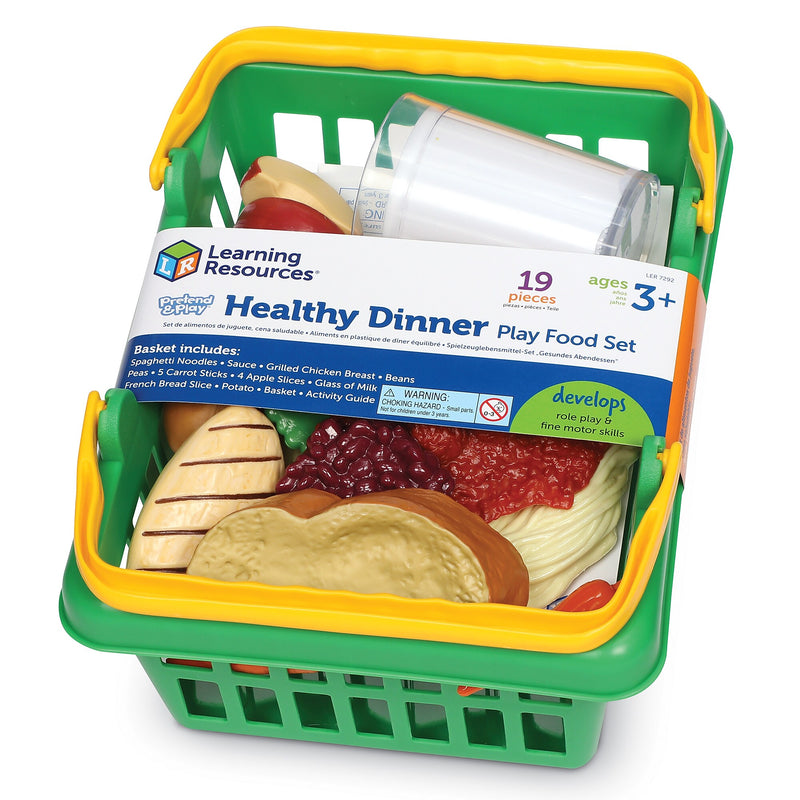 Learning Resources Pretend Food, Pretend & Play, Healthy Dinner Set, 19/Set (LER7292)