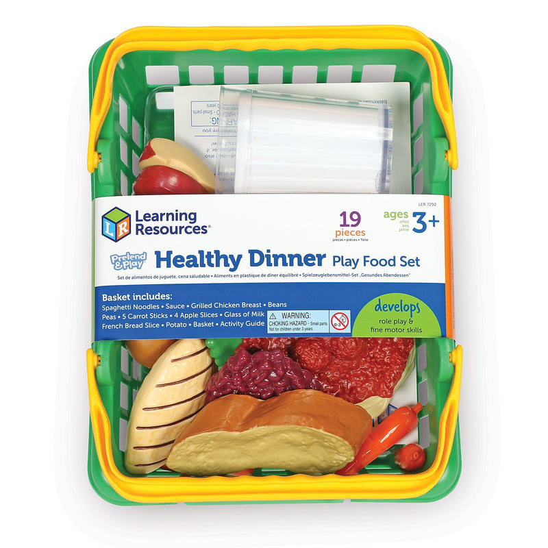 Learning Resources Pretend Food, Pretend & Play, Healthy Dinner Set, 19/Set (LER7292)