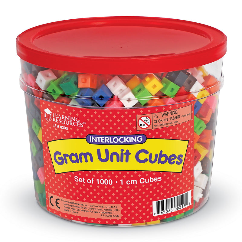 Learning Resources Interlocking Gram Unit Cube, 1000/Set (LER0305)