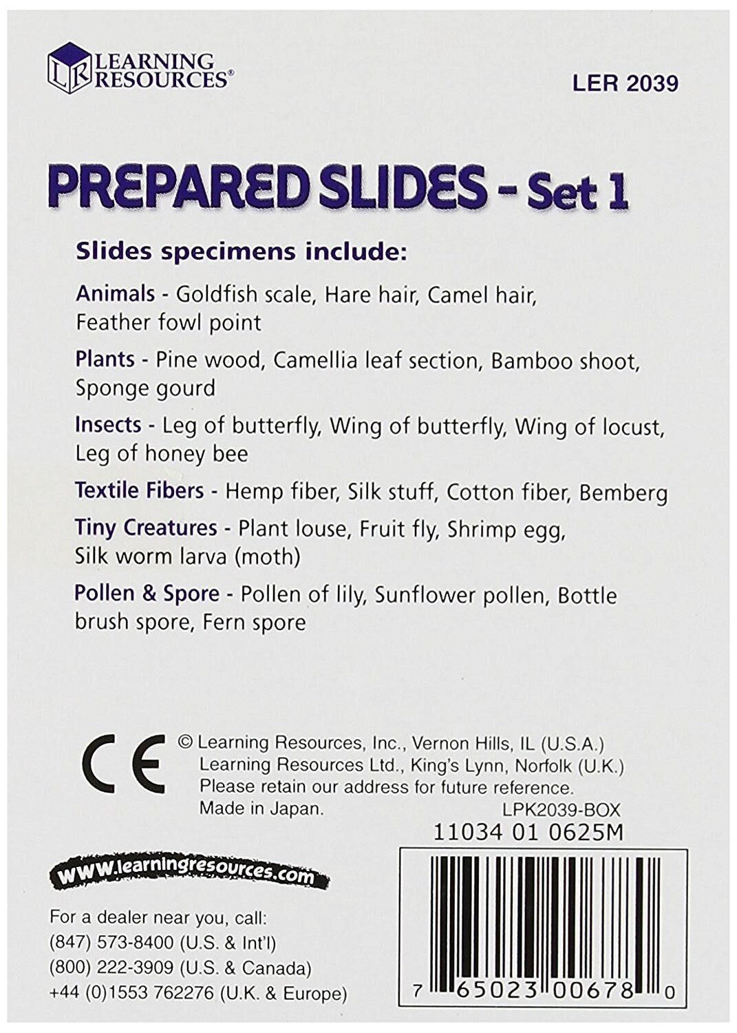 Learning Resources Prepared Slides Combination, Set 48 Specimens (LER2041)