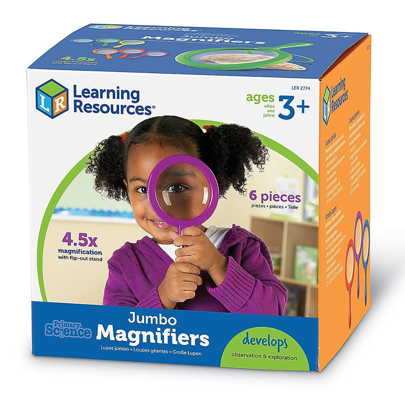 Learning Resources Primary Science Jumbo Magnifier, Set of 6 (LER2774)