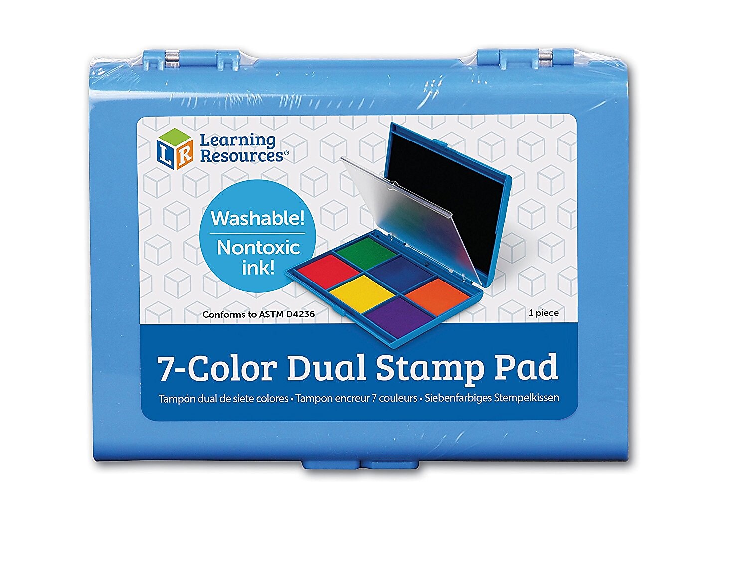 Learning Resources 7-Color Washable Stamp Pad, Assorted Colors (LER4275)