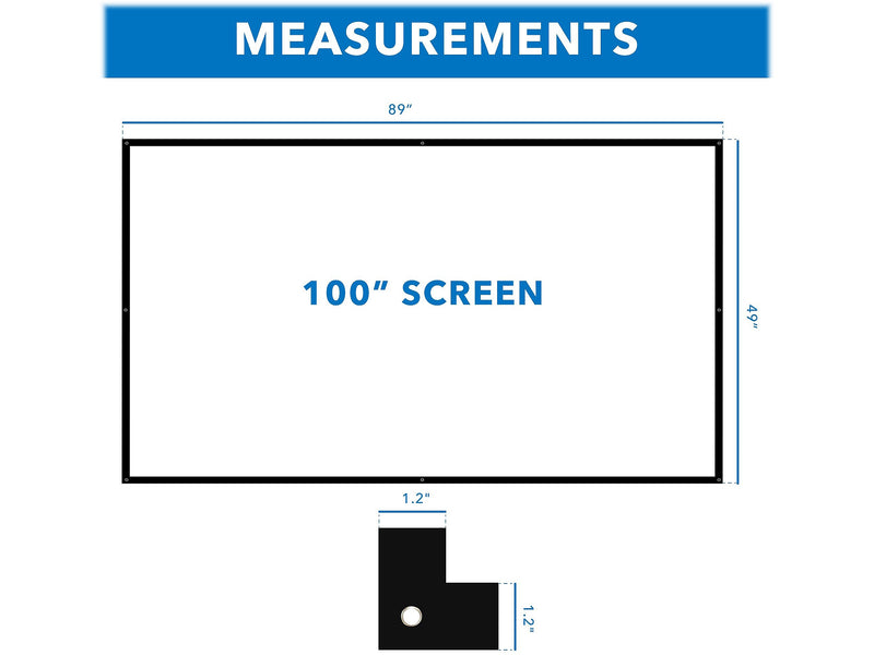 Mount-It! 100" Manual Wall & Ceiling Projector Screen, Black/Matte White (MI-640)
