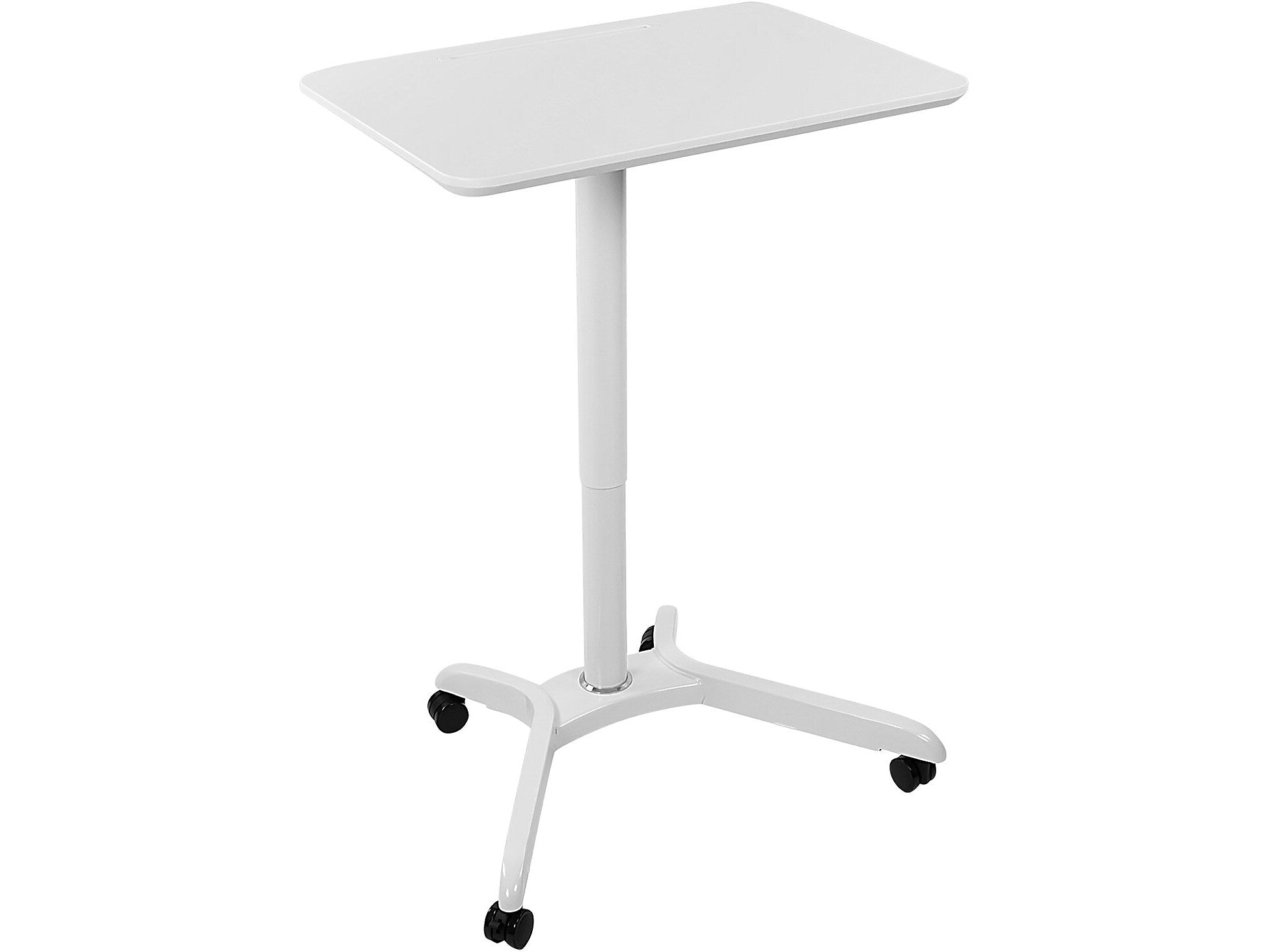 Mount-It! Metal Mobile Presentation Cart with Lockable Wheels, White (MI-7975)