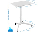Mount-It! Metal Mobile Presentation Cart with Lockable Wheels, White (MI-7975)