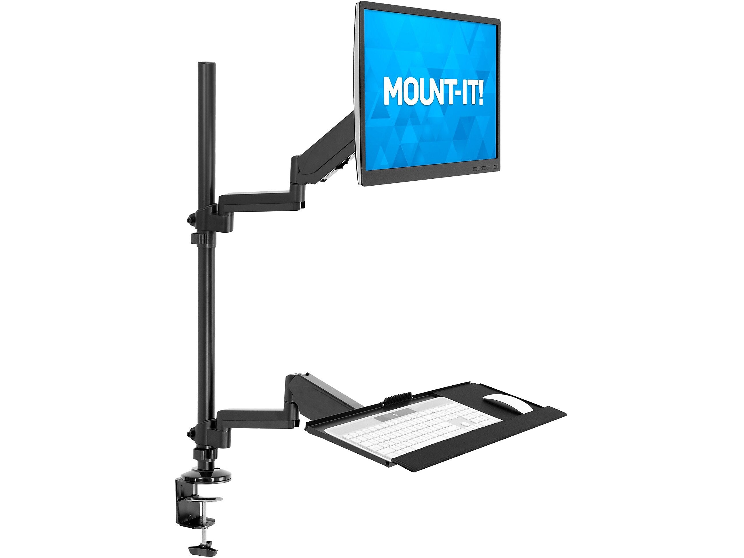 Mount-It! Adjustable Monitor Mount, Up to 32", Black (MI-7995)