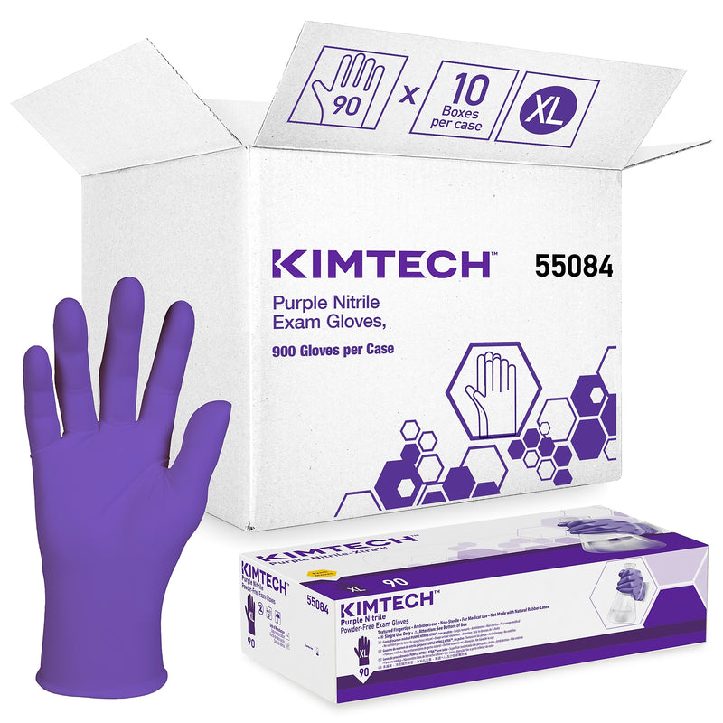 Kimberly-Clark Powder Free Purple Nitrile Exam Gloves, XL, 90 Gloves/Box, 10 Boxes/Carton (KCC 55084CT)