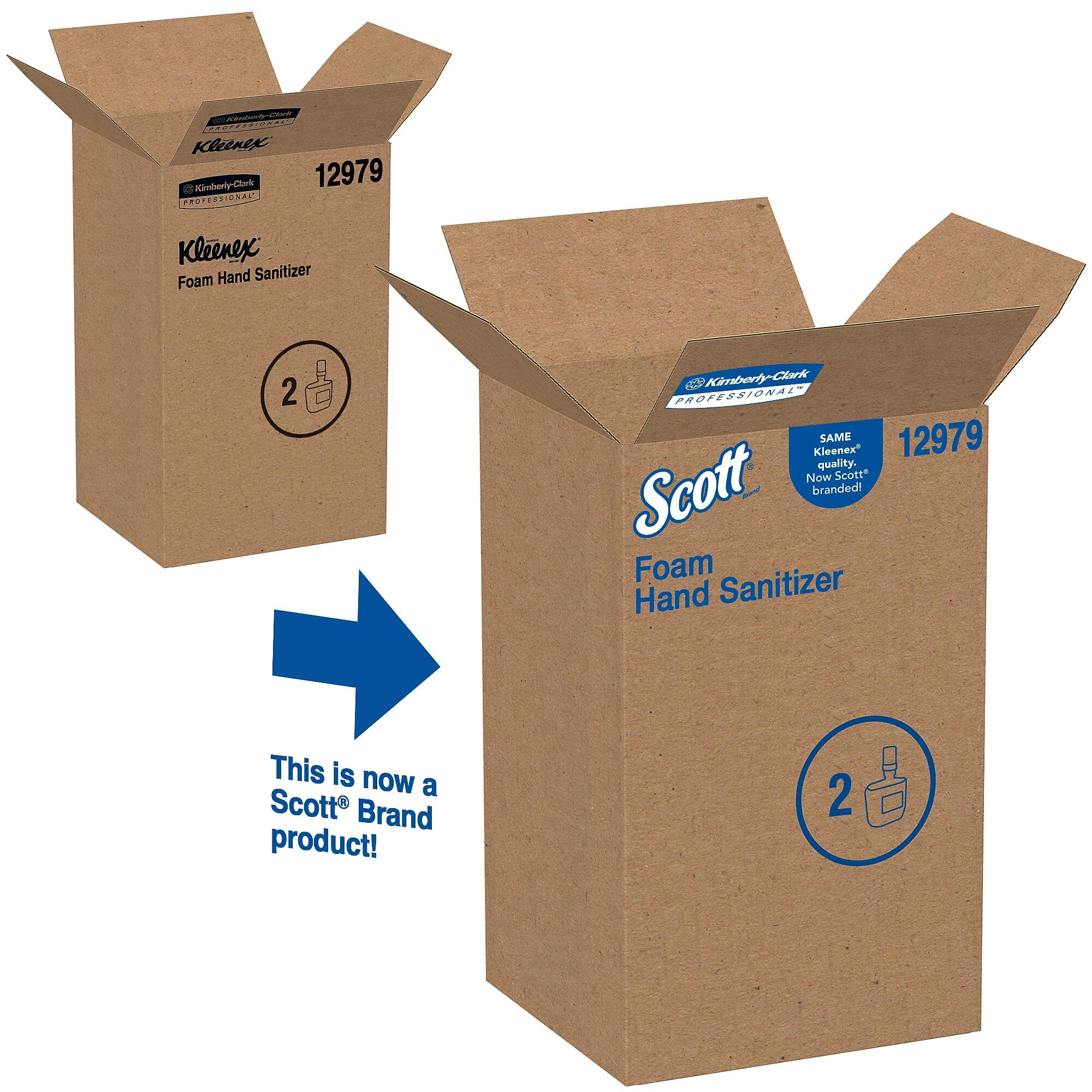 Kleenex Foaming Hand Sanitizer Dispenser Refills, 1200 mL., 2/Carton (12979)