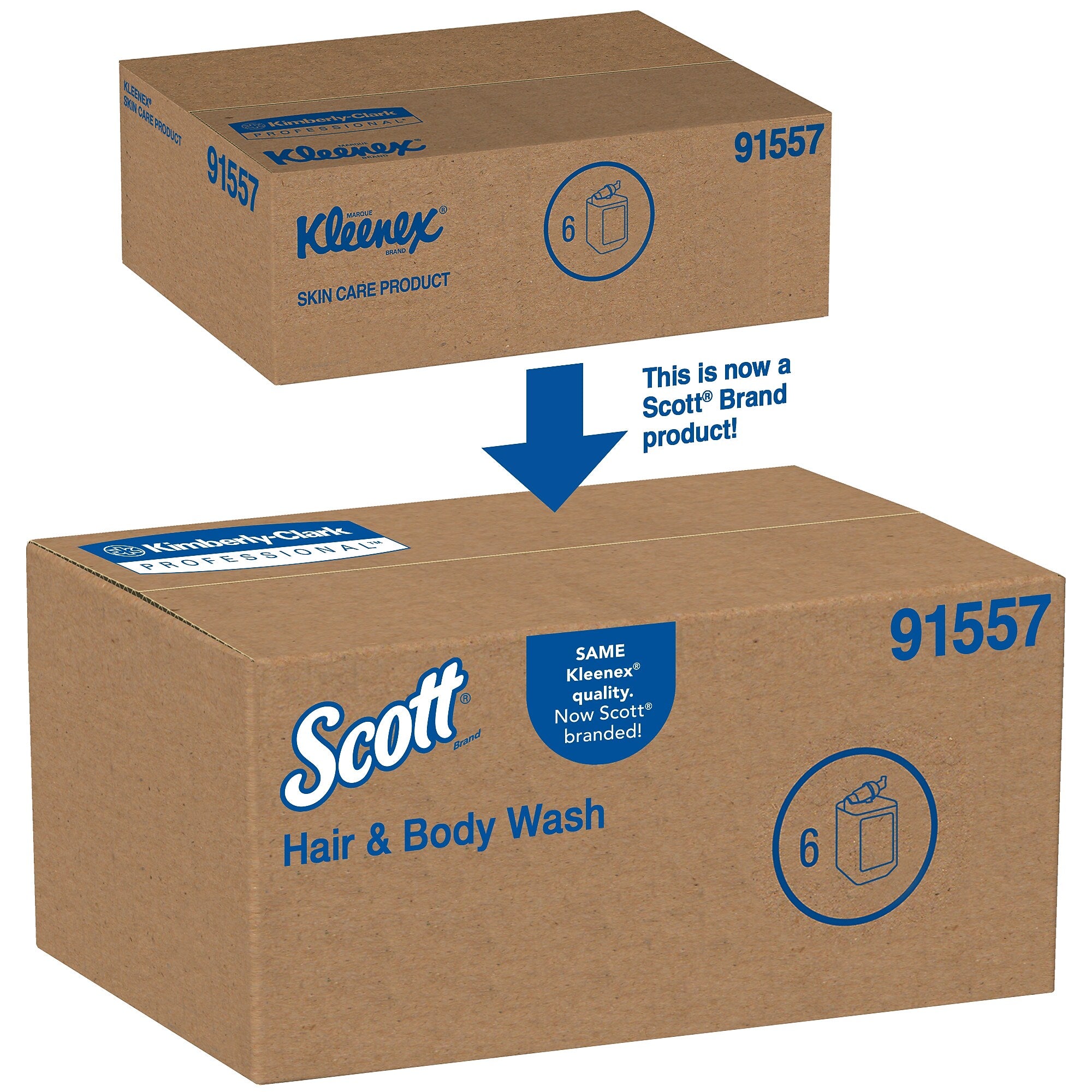 Scott Essential 1L Hair & Body Wash, Fresh Citrus Scent, 6/Carton (91557)